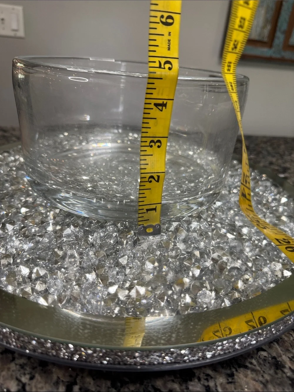 Crate&Barrel Addison Clear Crystal Glass Bowl with Faceted Base EUC